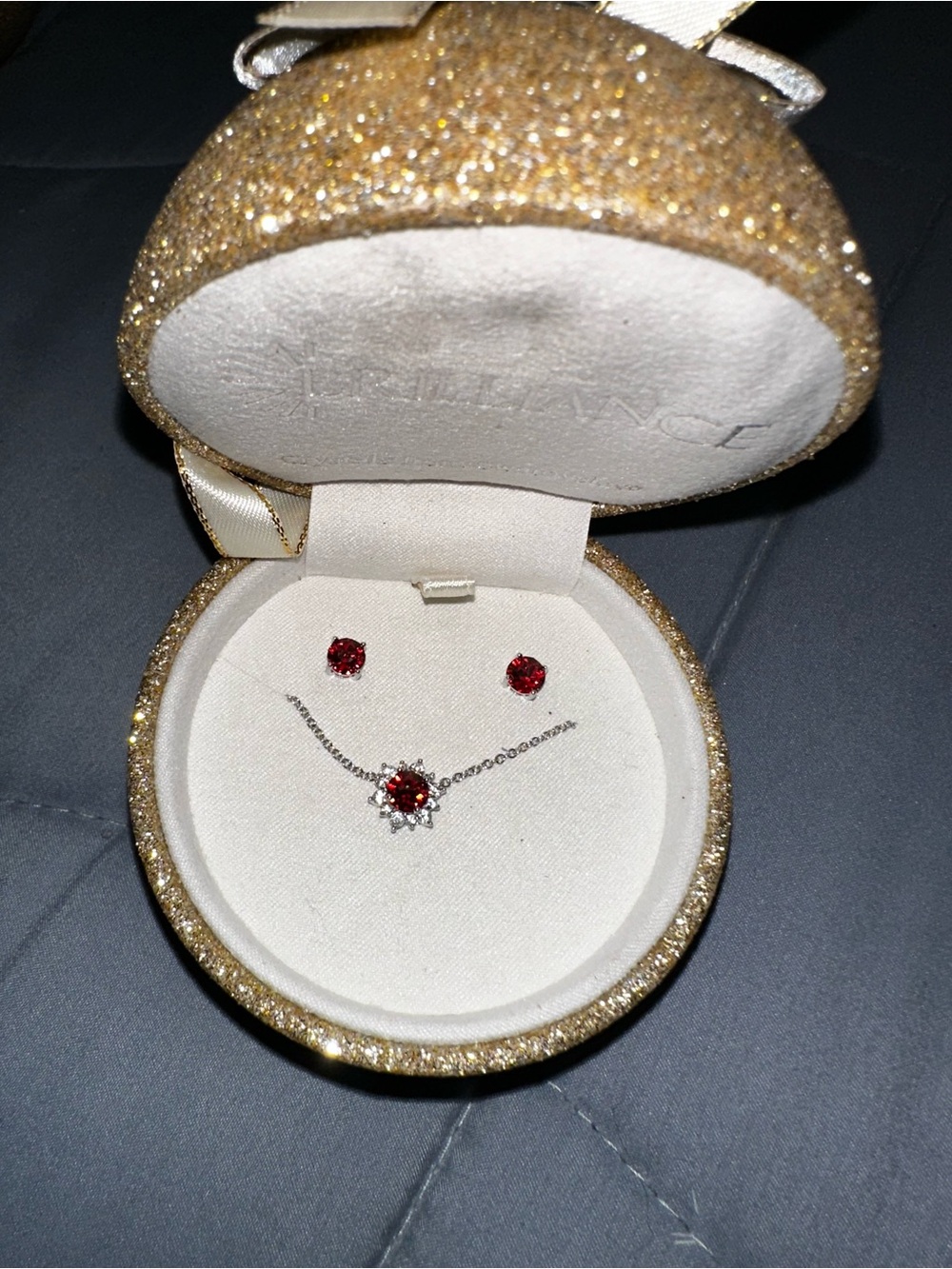 Brilliance Birthstone Crystal Necklace and Stud Earring Set